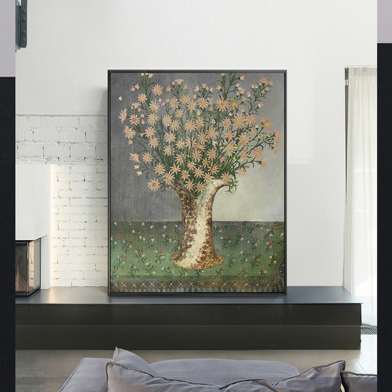 Vase of Flowers on a Fringed Carpet by Henri Rousseau