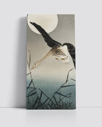 White-fronted goose at full moon by Ohara Koson