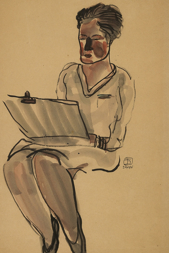 Woman with Clipboard by San Yu