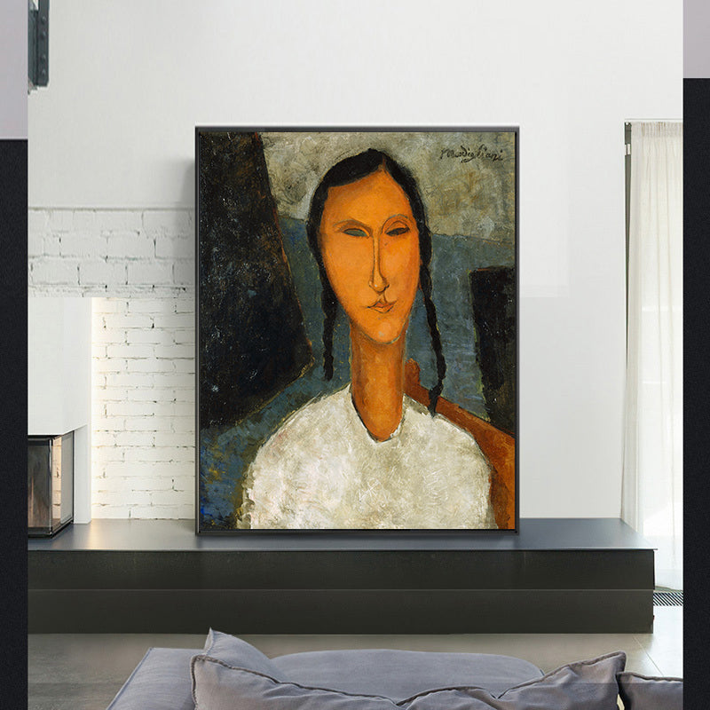 Young Girl with Braids by Amedeo Modigliani