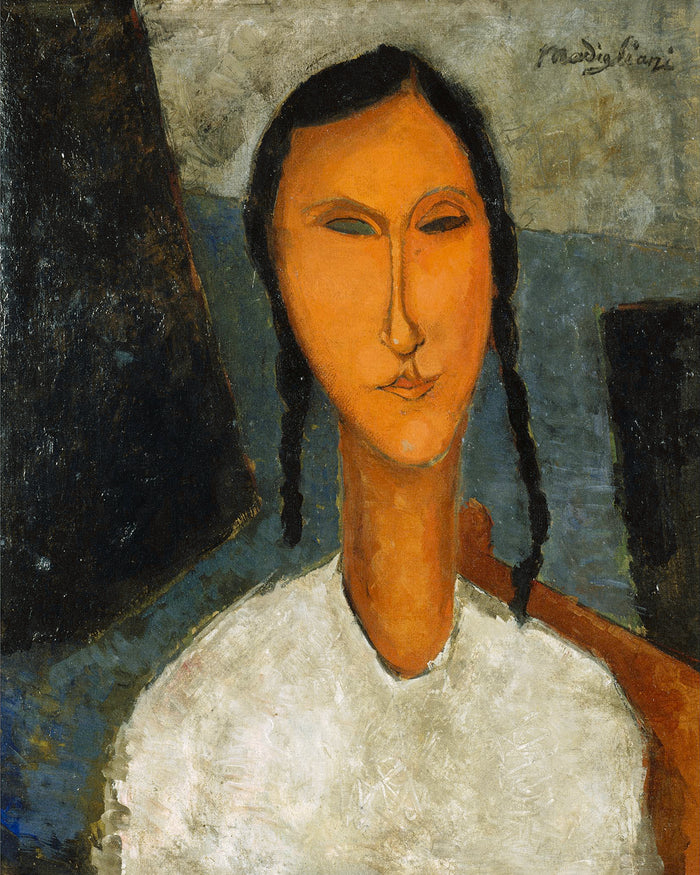 Young Girl with Braids by Amedeo Modigliani