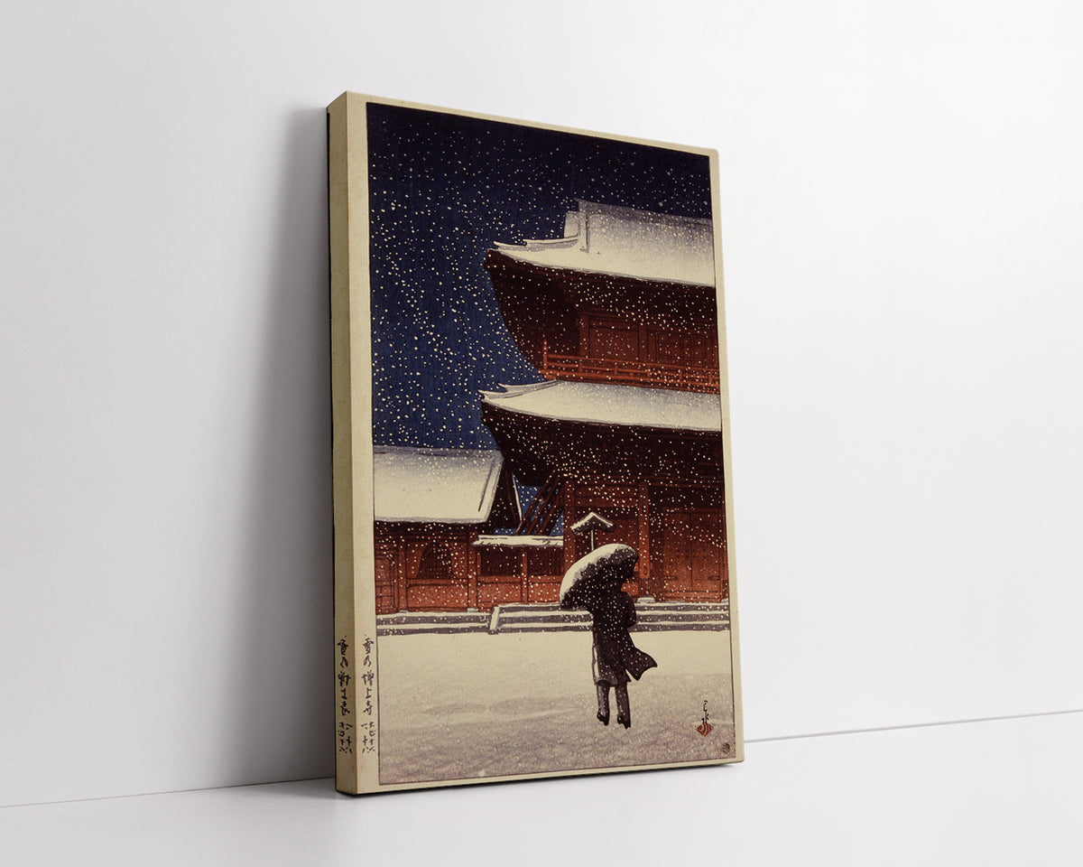 Yuki_no_Zōjō-ji by Kawase Hasui