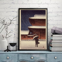 Yuki_no_Zōjō-ji by Kawase Hasui