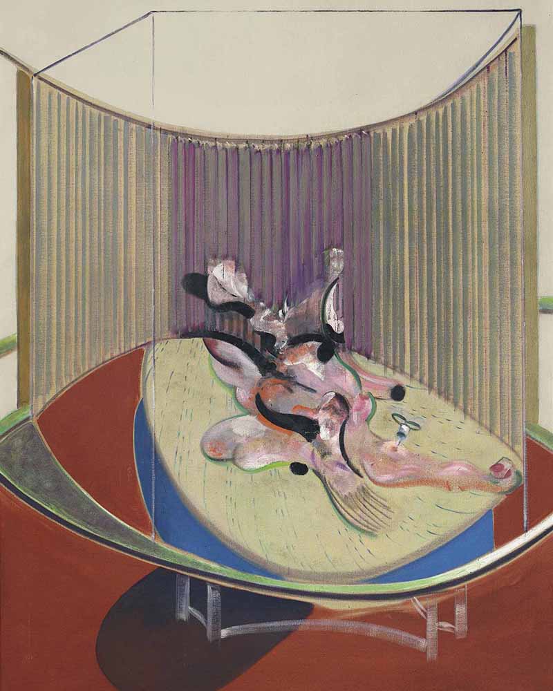 version no 2 of lying figure with hypodermic syringe by Francis Bacon