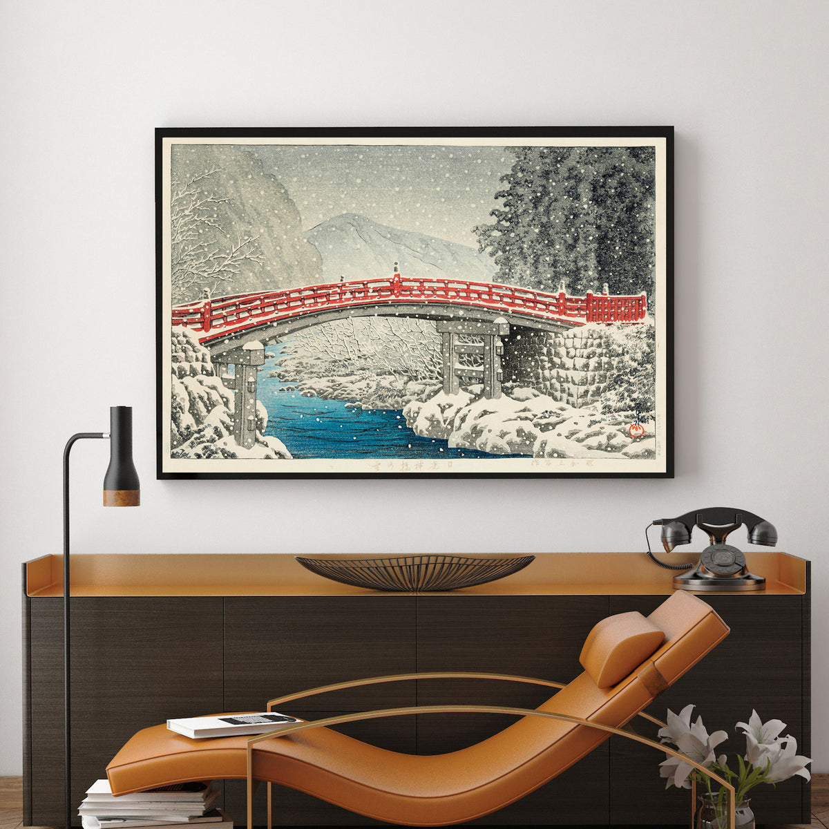 snow_at_kamibashi_bridge_in_nikko124334 by Kawase Hasui