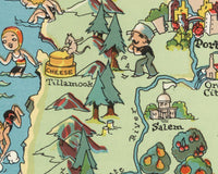 Oregon Funny Vintage Map