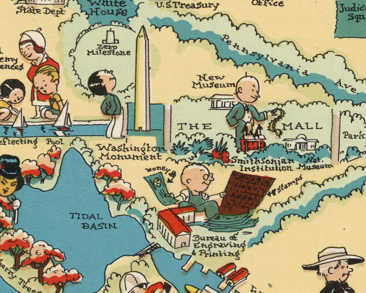 District of Columbia Funny Vintage Map