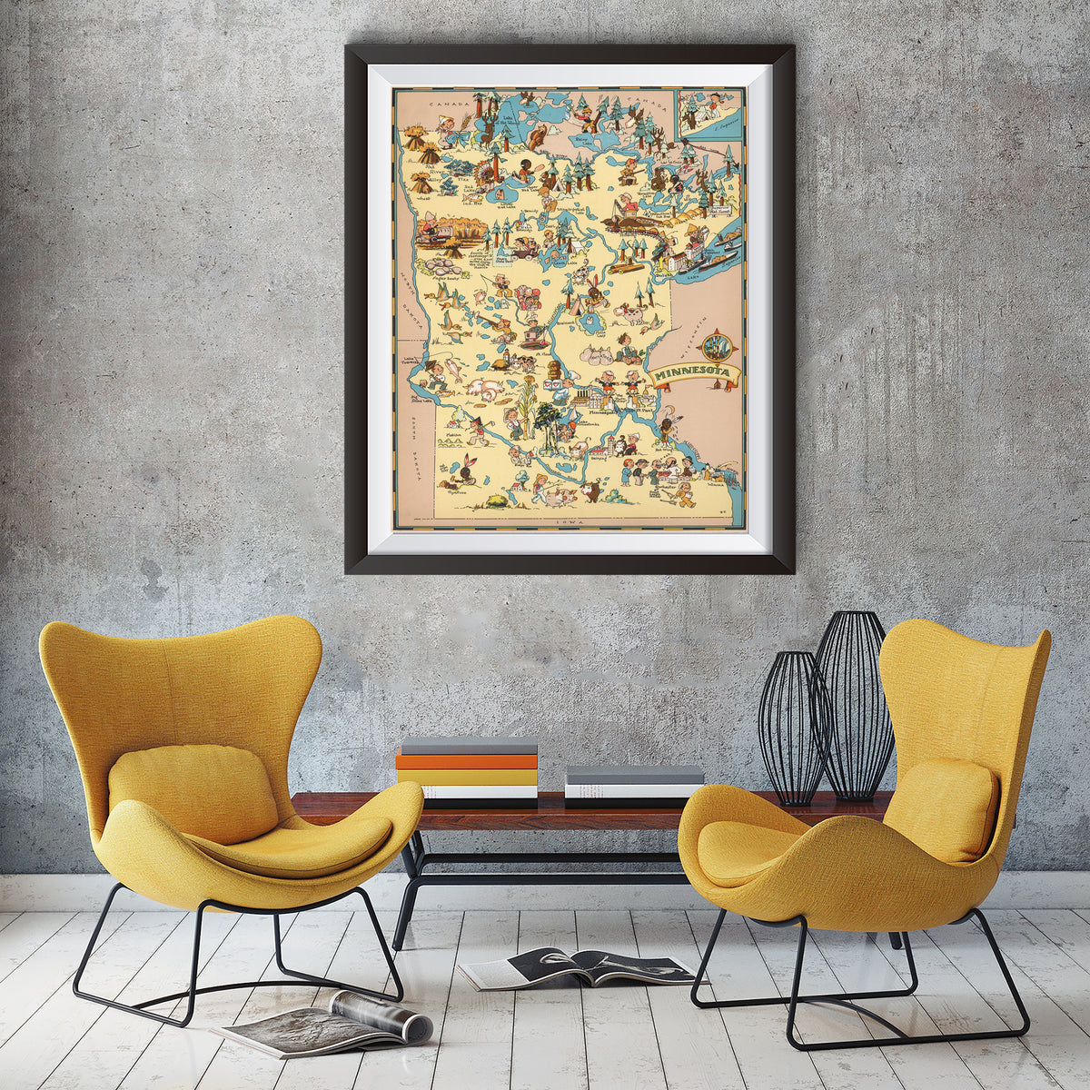 Minnesota Funny Vintage Map