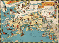 Alaska Funny Vintage Map