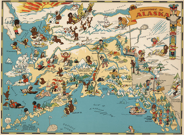 Alaska Funny Vintage Map