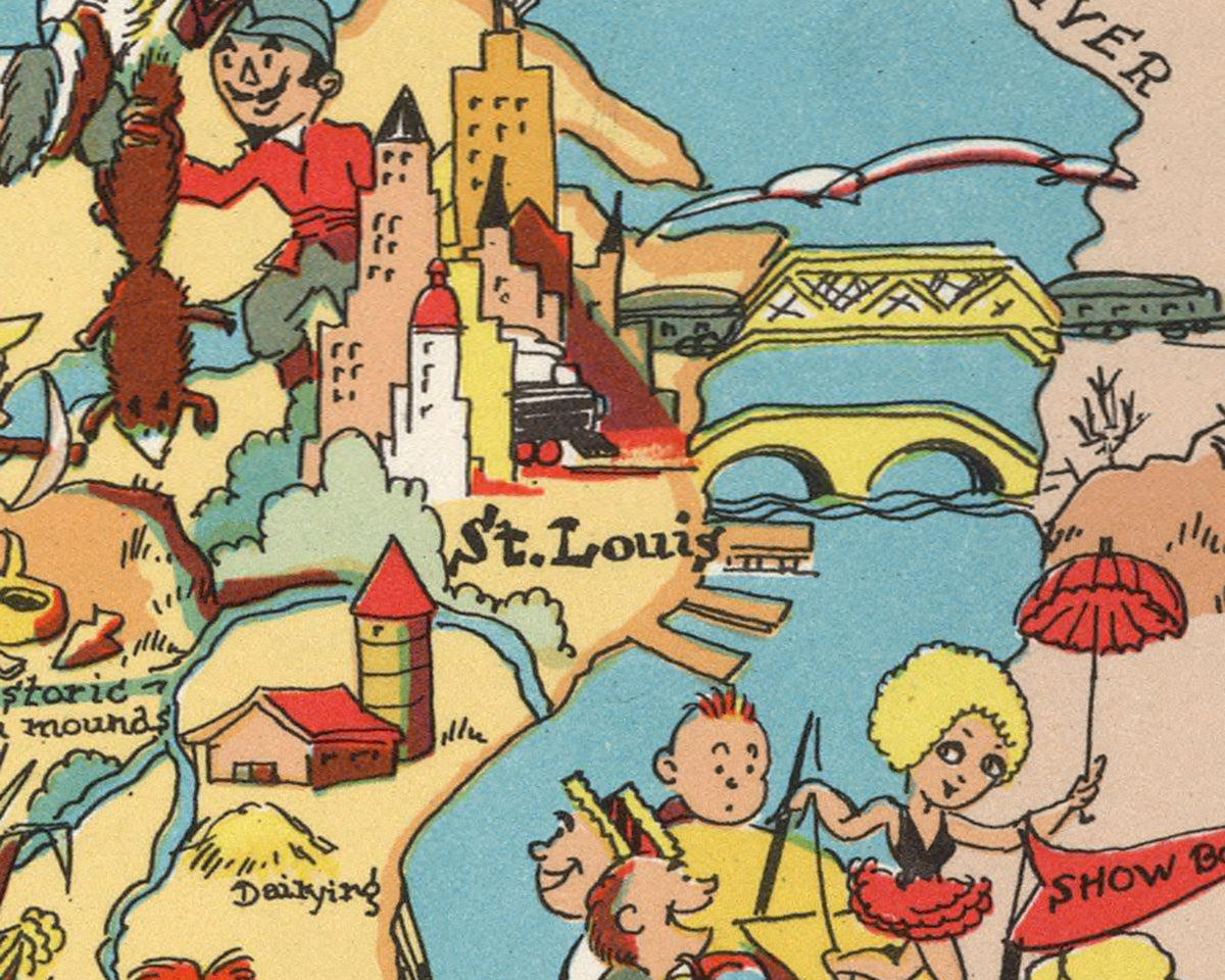 Missouri Funny Vintage Map