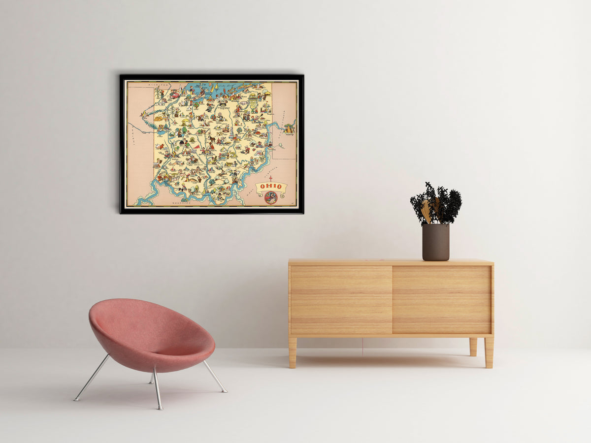 Ohio Funny Vintage Map