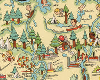 Maine Funny Vintage Map