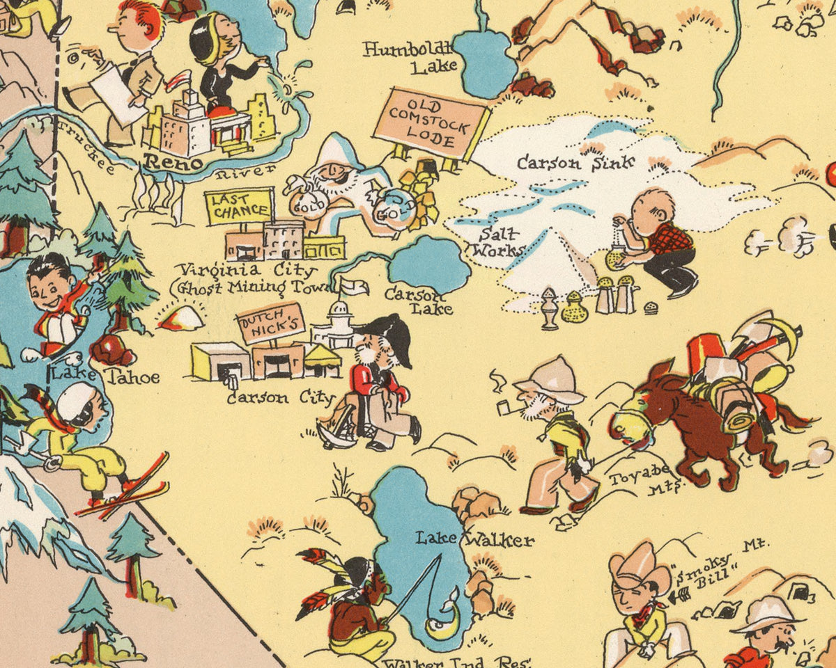Nevada Funny Vintage Map