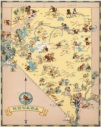Nevada Funny Vintage Map