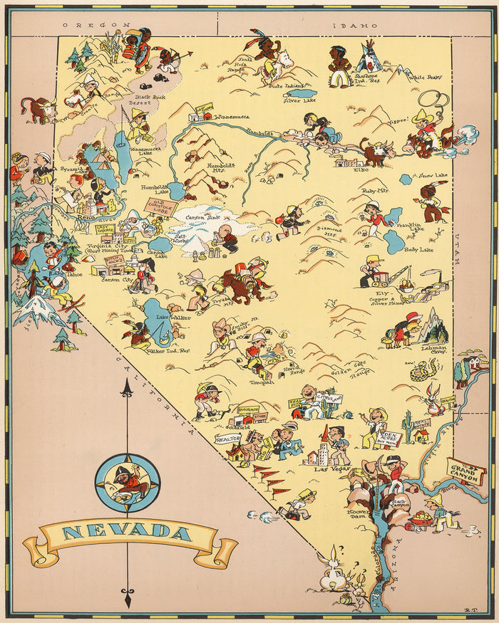 Nevada Funny Vintage Map