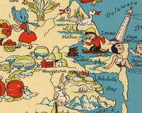 Delaware Funny Vintage Map