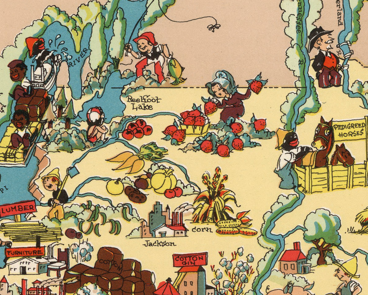 Tennessee Funny Vintage Map