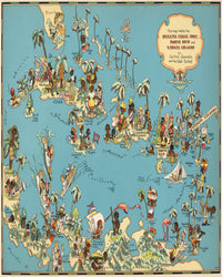 Panama Canal Funny Vintage Map
