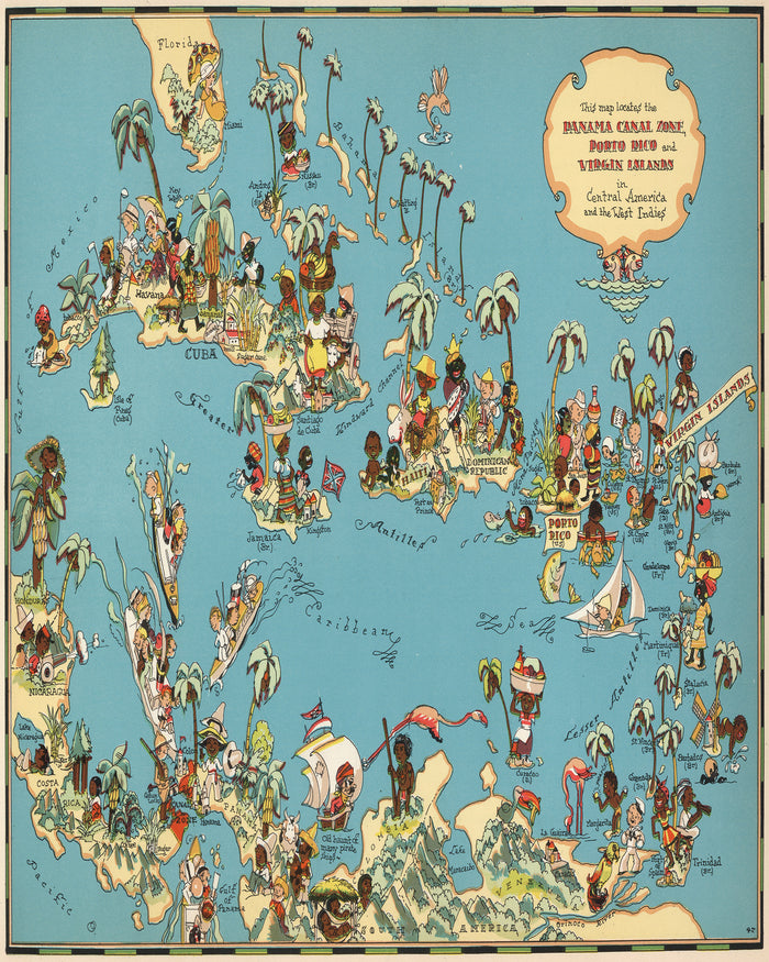 Panama Canal Funny Vintage Map