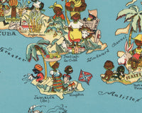 Panama Canal Funny Vintage Map