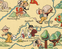 Indiana Funny Vintage Map