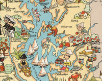 Maryland Funny Vintage Map
