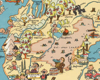 Michigan Funny Vintage Map