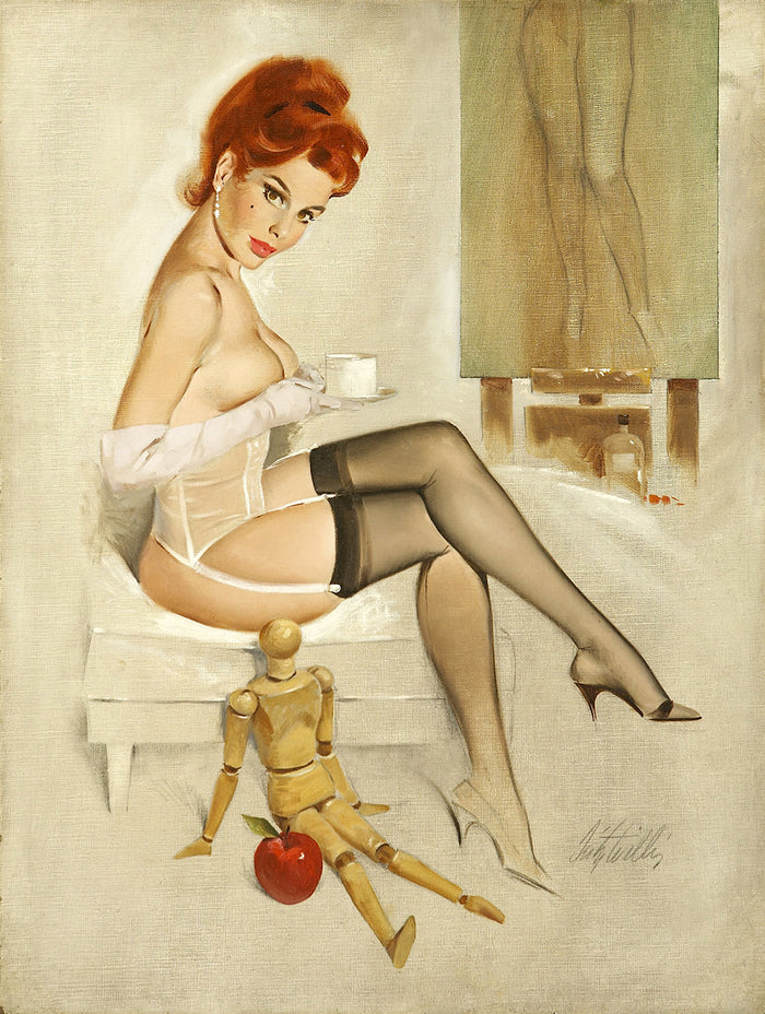 Redhead with Annas Mannequin by Gil Elvgren