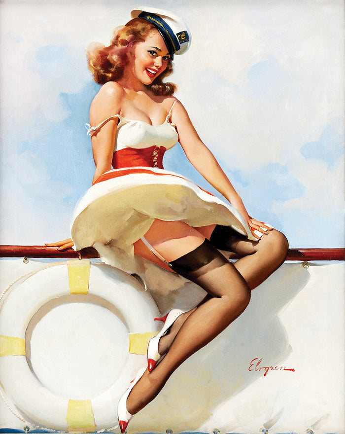 Sailor girl circa 1970s by Gil Elvgren