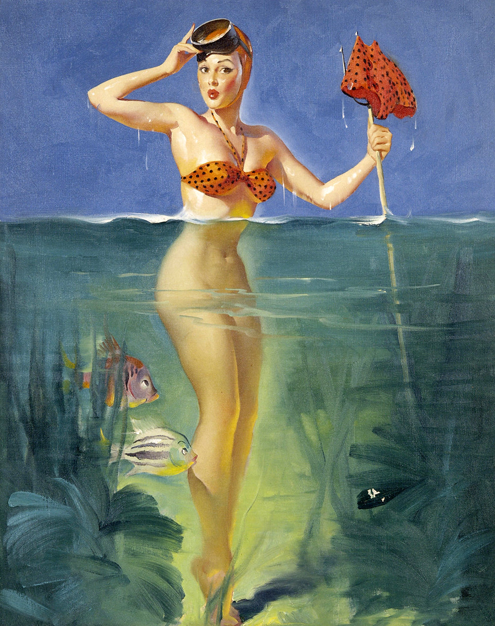 Surprising catch 1952 by Gil Elvgren