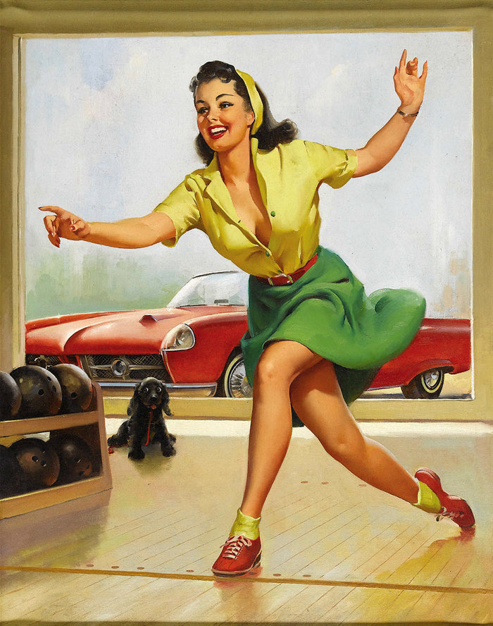 Bowling by Gil Elvgren