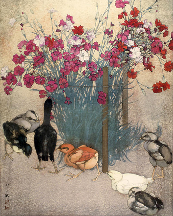 Chickens by Hiroshi Yoshida