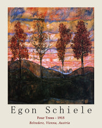 Egon Schiele Poster - Four Trees