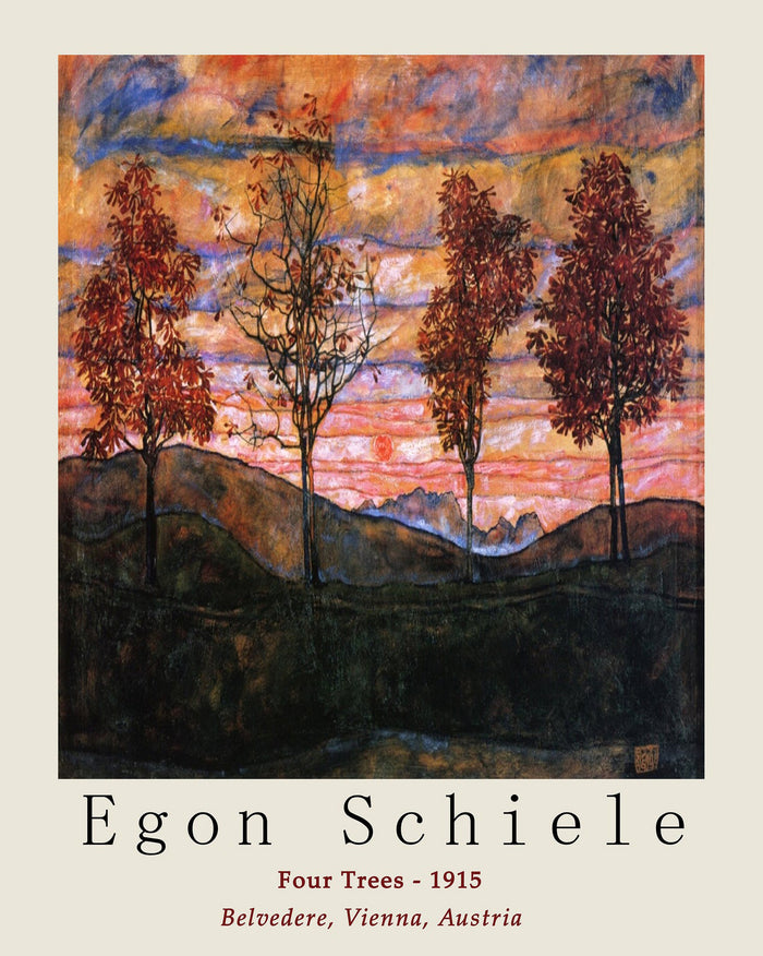 Egon Schiele Poster - Four Trees