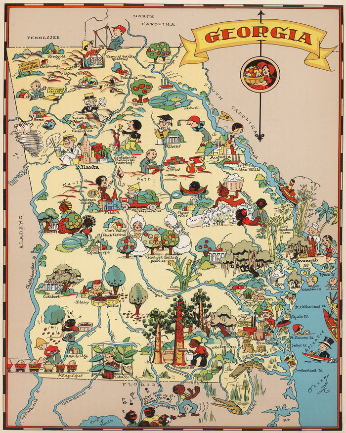 Georgia Funny Vintage Map