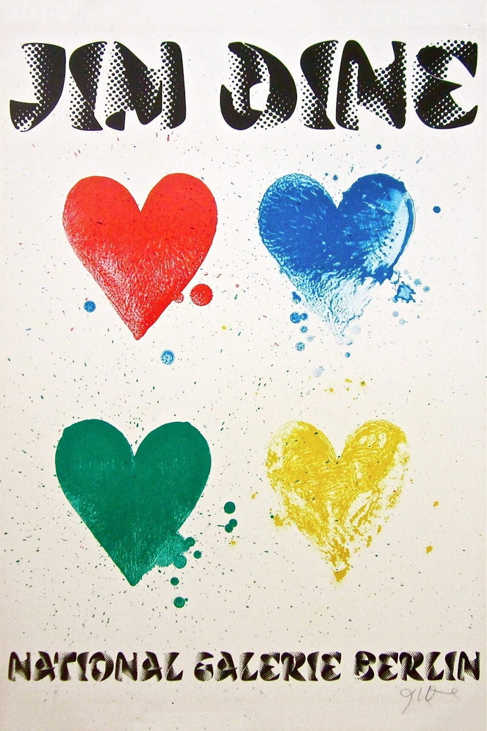 Jim Dine,Four Hearts, 1971,Exhibition Poster