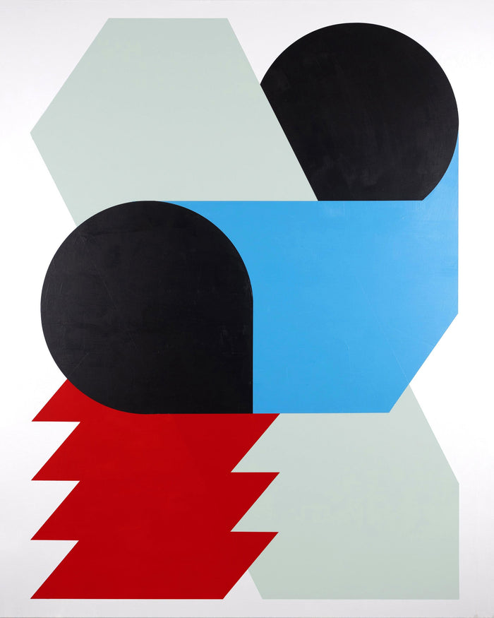 Julian Montague,Contemporary American Minimalist Painting Abstract Geometric Yellow Blue White