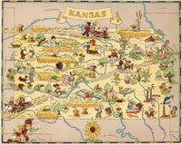 Kansas Funny Vintage Map