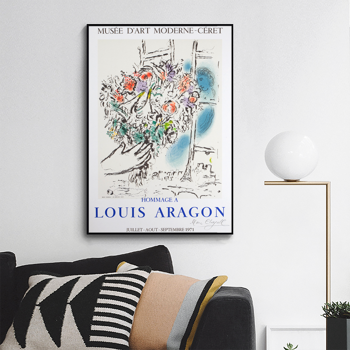 MARC CHAGALL (Belorussian, 1887-1985). Hommage a Louis Aragon, 1971.