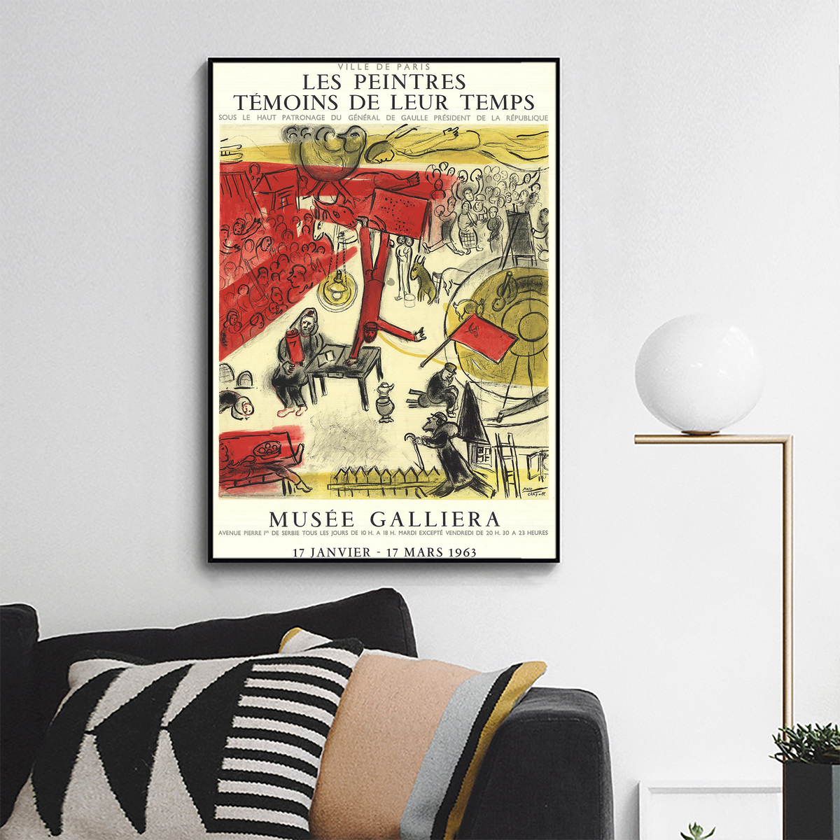 Marc Chagall-The Revolution-30_ x 20_-Lithograph-1963-Modernism-Red, Yellow