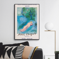 Marc Chagall,La Lecon de Philetas, Les Amoureux Devant l'Arbre Exhibition Poster