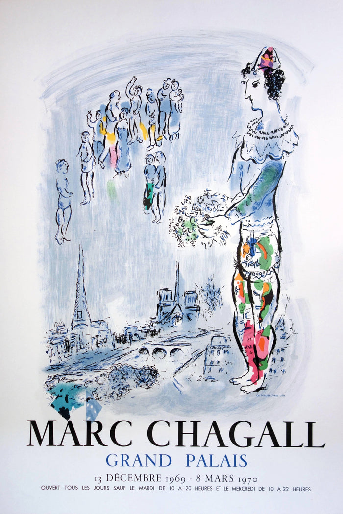 Marc Chagall,Magician of Paris - Lithograph poster - Mourlot,1970
