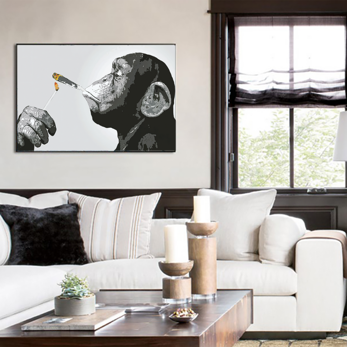 Monkey Chimp Smoking  Spliff