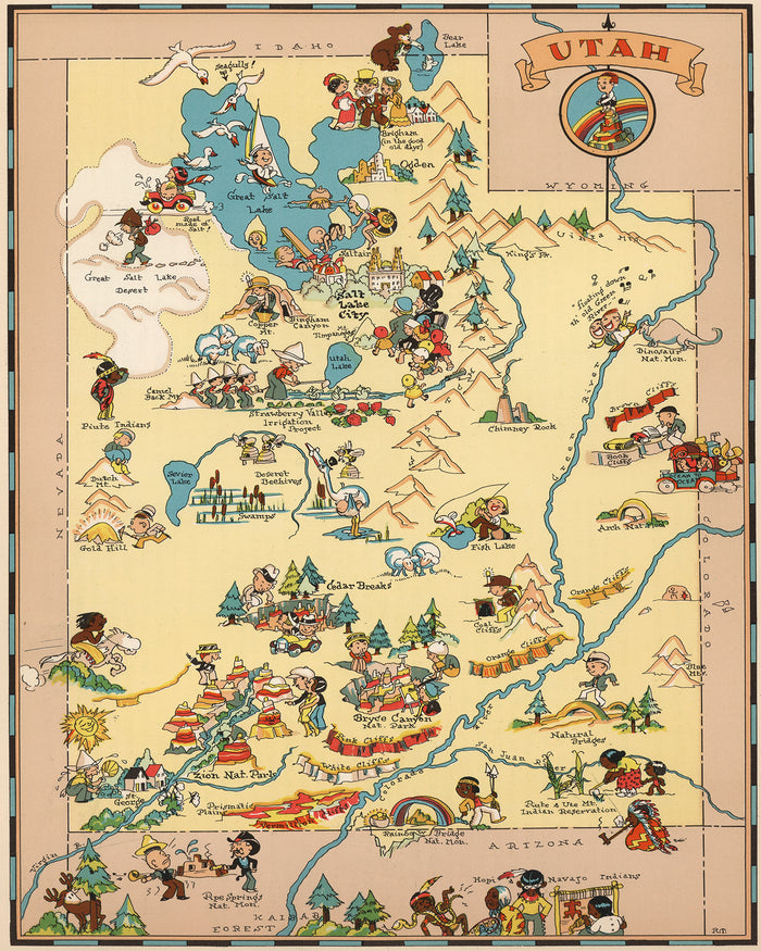Utah Funny Vintage Map