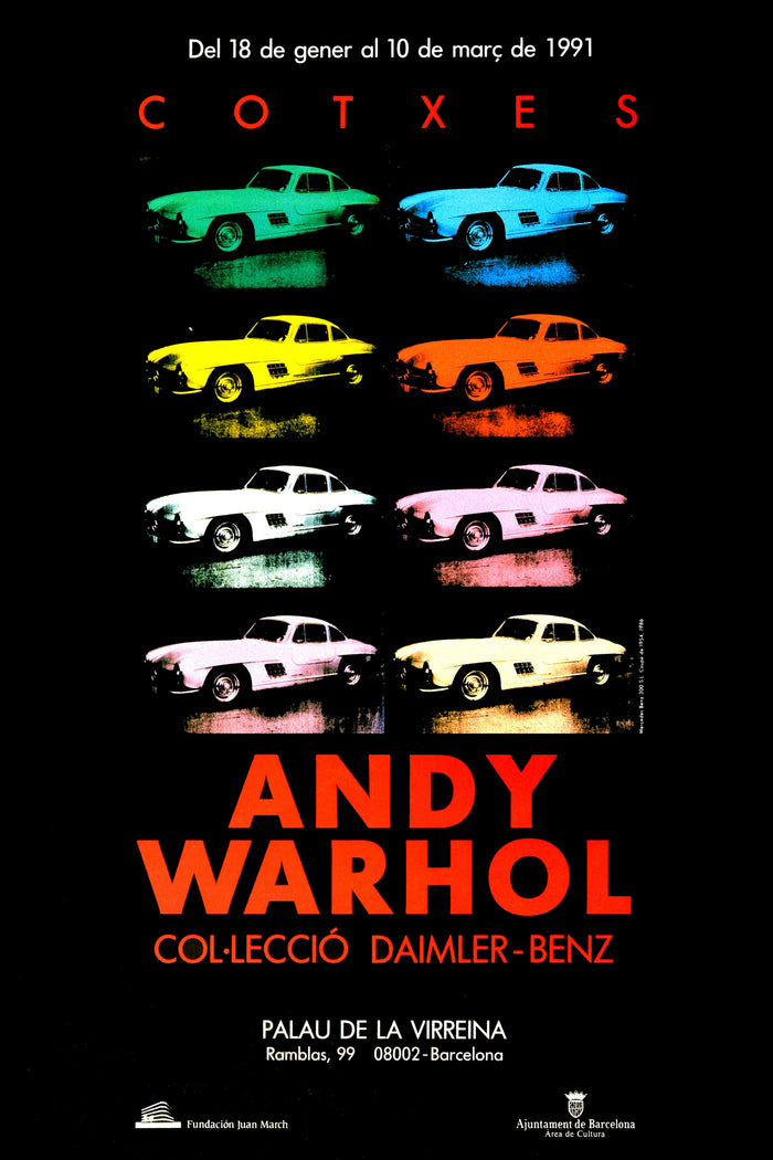 Vintage Poster Andy Warhol Cars Exhibition Daimler Benz Pop Art Design