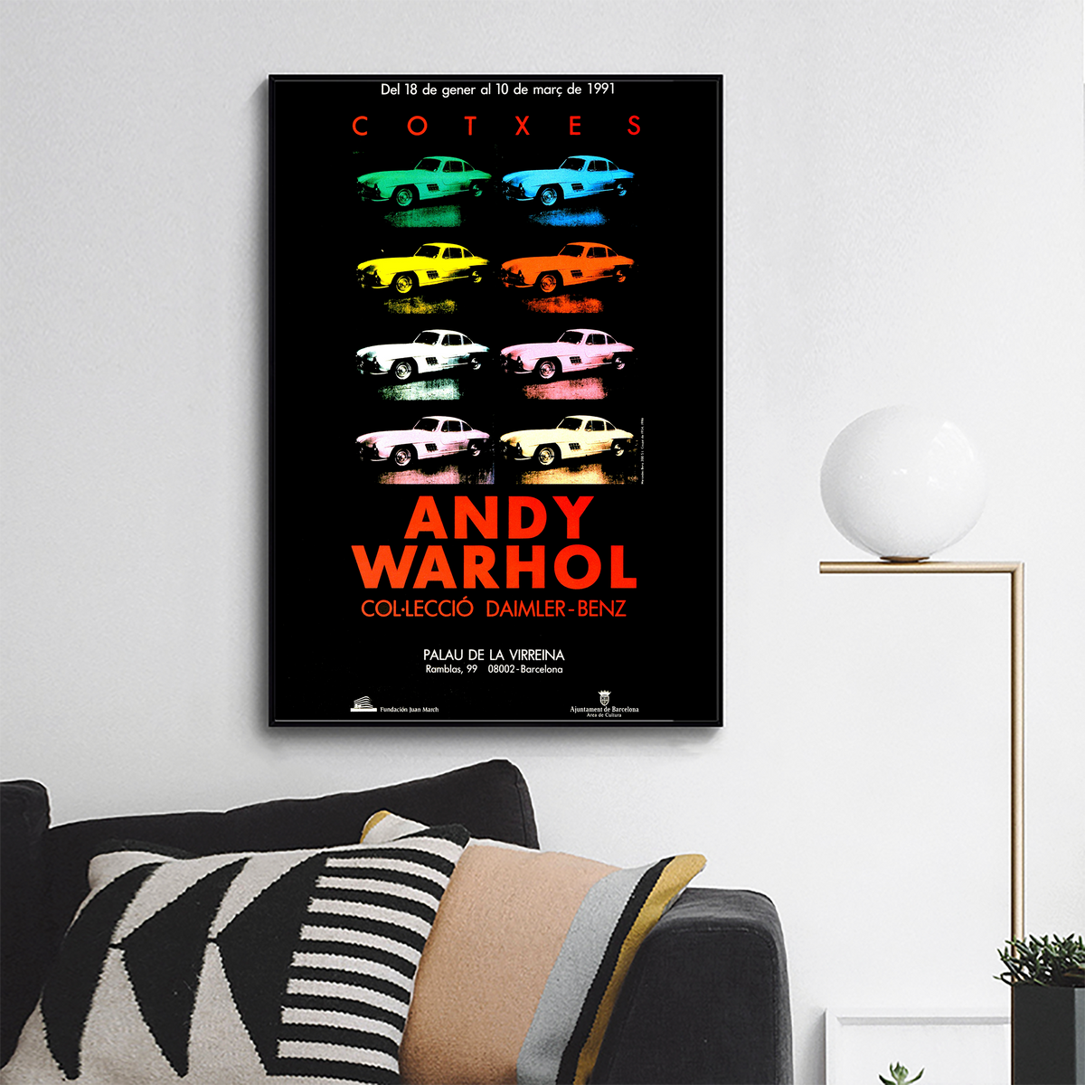 Vintage Poster Andy Warhol Cars Exhibition Daimler Benz Pop Art Design