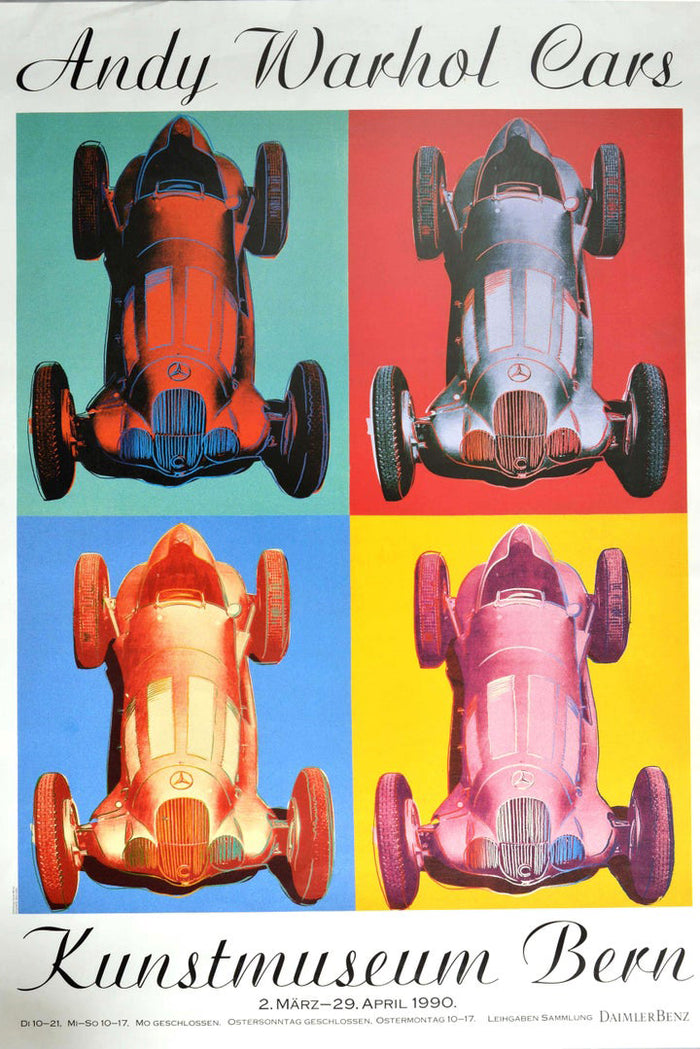 Vintage Poster Andy Warhol Cars Pop Art Exhibition Bern Mercedes Benz