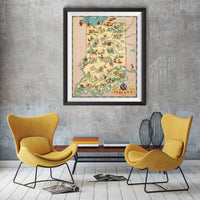Indiana Funny Vintage Map