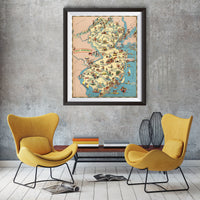 New Jersey Funny Vintage Map